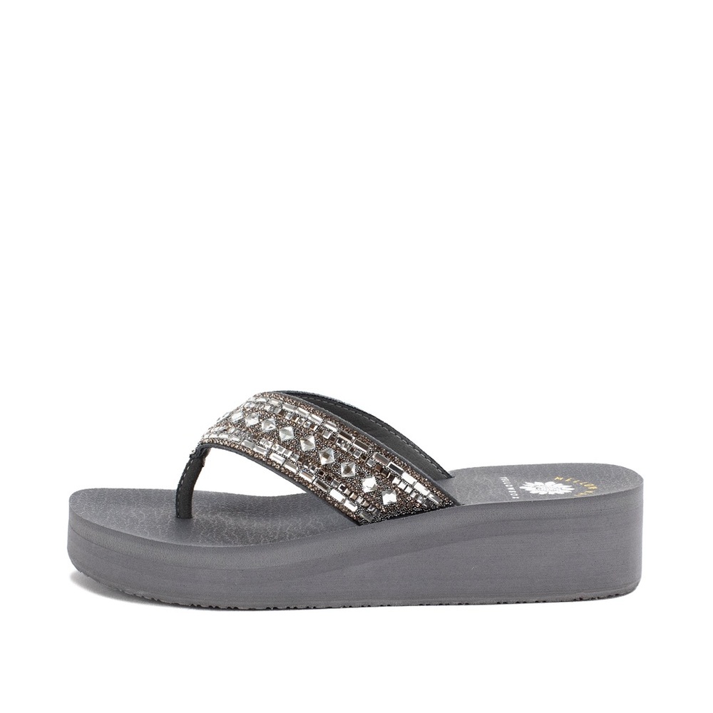 Yellow box flip flops PAREL color gray medium width - Picture 2 of 5